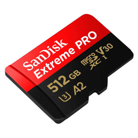 KARTA SANDISK EXTREME PRO microSDXC 512GB 200/140 MB/s A2 C10 V30 UHS-I U3