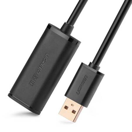 Kabel przedłużający USB 2.0 UGREEN US121, aktywny, 10m (czarny)