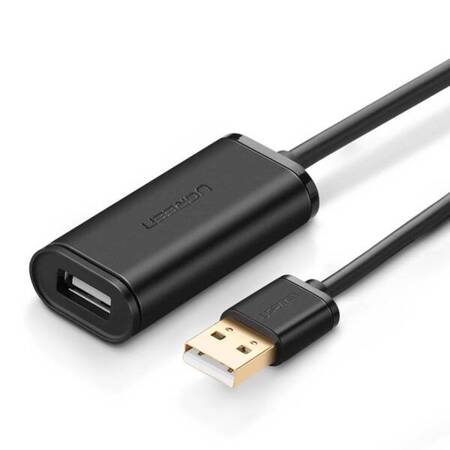 Kabel przedłużający USB 2.0 UGREEN US121, aktywny, 15m (czarny)