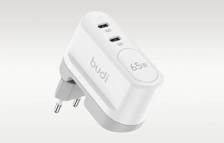 Ładowarka 2xUSB-C Budi 65W (biała)